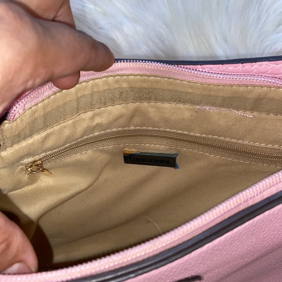 Giani Bernini Pink Crocodile Faux Leather Crossbody Bag - Picture 10 of 17